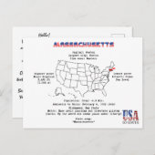 Massachusetts American Staat auf einer Karte und D (Vorne/Hinten)