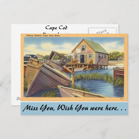 Massachusetts, Angelshanty, Cape Cod Postkarte (Vorne/Hinten)