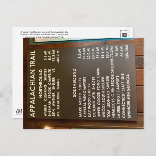 Massachusetts Appalachian Trail Postcard Postkarte (Vorne/Hinten)