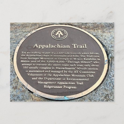 Massachusetts Appalachian Trail Postkarte (Vorderseite)