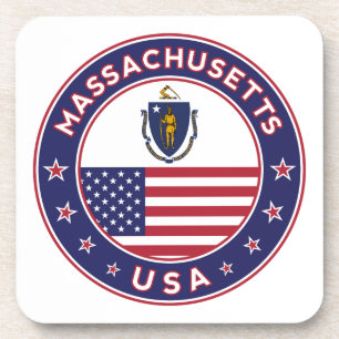 Massachusetts, Aufkleber für Massachusetts, Telefo Getränkeuntersetzer