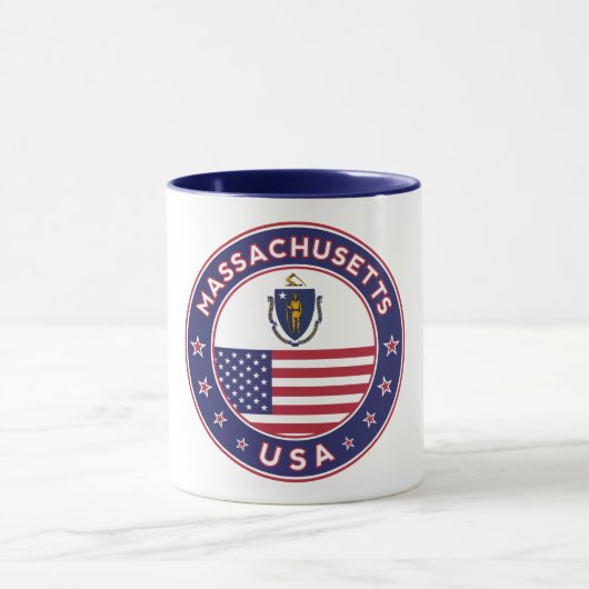 Massachusetts, Aufkleber für Massachusetts, Telefo Tasse (Zentrum)