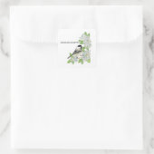 Massachusetts-Aufkleber für Vögel und Blume Quadratischer Aufkleber (Tasche)