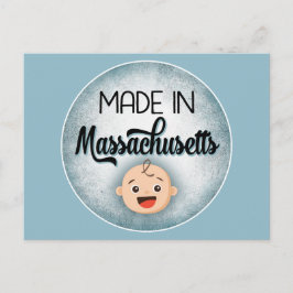 Massachusetts Baby Funny Blue New Boy Postcard Postkarte