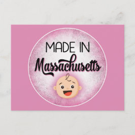 Massachusetts Baby Funny Pink New Girl Postcard Postkarte