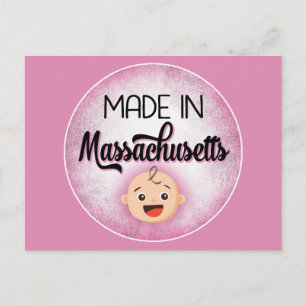 Massachusetts Baby Funny Pink New Girl Postcard Postkarte