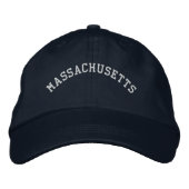 Massachusetts bestickte Cap Navy Blau Kappe (Vorderseite)