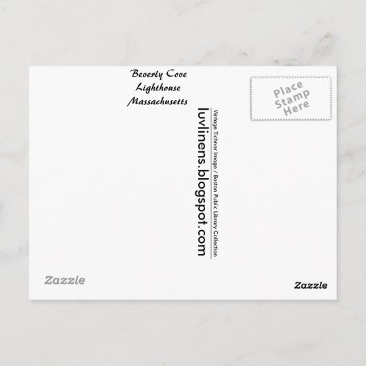 Massachusetts, Beverly Cove Lighthouse Postkarte (Rückseite)