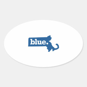 MASSACHUSETTS BLauer STAAT Ovaler Aufkleber