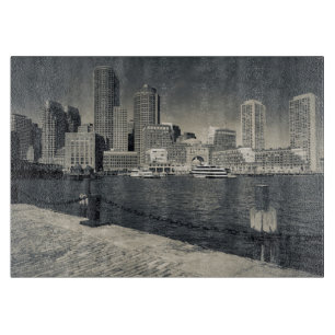 Massachusetts, Boston, Gebäude am Rowe's Wharf Schneidebrett