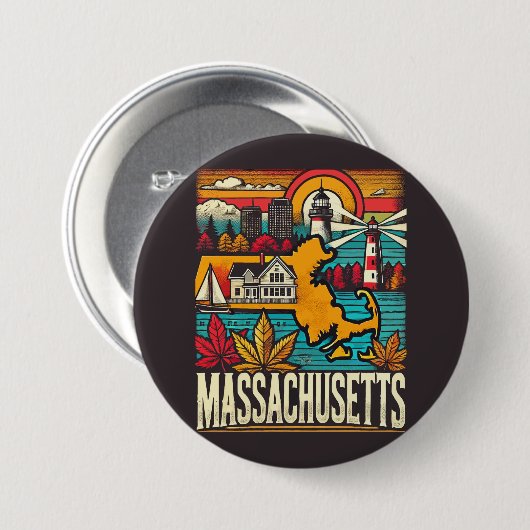 Massachusetts Button (Vorne & Hinten)