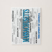 Massachusetts Cities and Towns Staatsstolz Karte Puzzle (Vertikal)