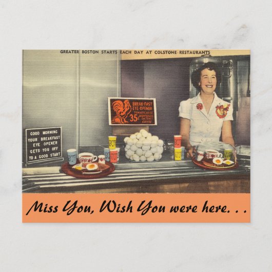 Massachusetts, Colstone Restaurant, Boston Postkarte (Vorderseite)