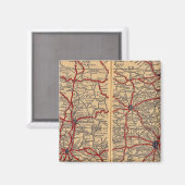 Massachusetts, Connecticut, Insel Rhod Magnet (Vorderseite/Rückseite)