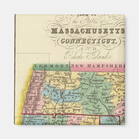 Massachusetts, Connecticut, Rhode Island Magnet (Vorne)