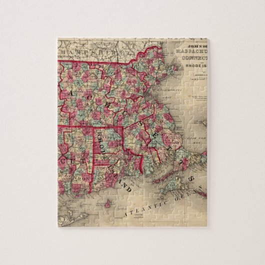 Massachusetts, Connecticut und Rhode Island Puzzle (Vertikal)