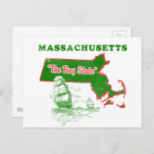 Massachusetts Das Design des Bay Staat Postkarte (Vorne/Hinten)