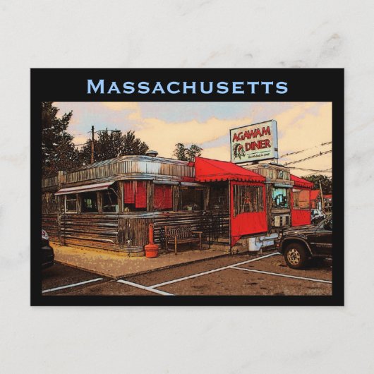 Massachusetts Diner Postcard Postkarte (Vorderseite)
