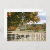 Massachusetts fallen Blattbaum Blätter nach Karte (Vorne/Hinten)