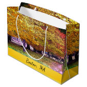 Massachusetts fallen Foliage Große Geschenktüte (Rückseite Schrägansicht)