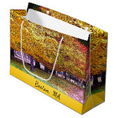 Massachusetts fallen Foliage Große Geschenktüte (Vorderseite Schrägansicht)