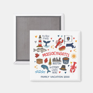 Massachusetts-Familienreise-Andenken individuell Magnet