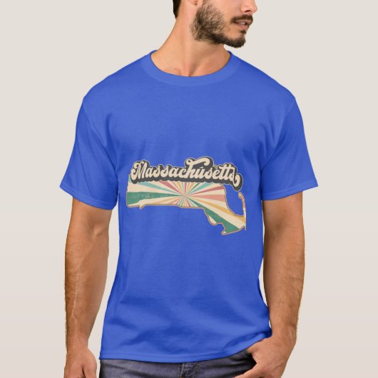 Massachusetts Fan Retro State T-Shirt (Vorderseite)