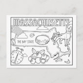 Massachusetts Farbe mir Collage Postkarte (Vorderseite)