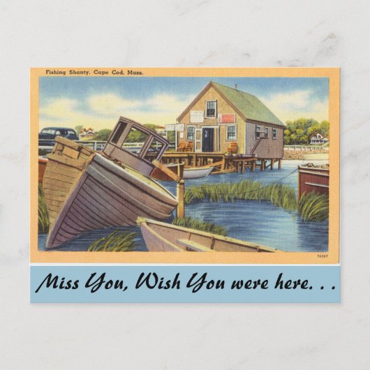 Massachusetts, Fischerhütte, Cape Cod Postkarte (Vorderseite)