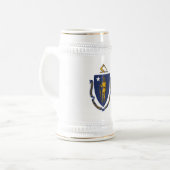 MASSACHUSETTS FLAG BIERGLAS (Vorderseite Links)