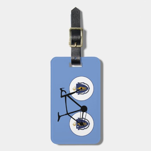 Massachusetts Flag Cycling Gepäckanhänger (Vorderseite vertikal)