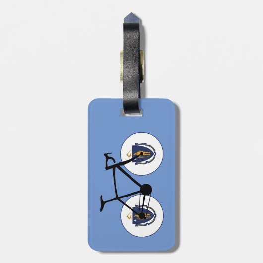 Massachusetts Flag Cycling Gepäckanhänger (Rückseite vertikal)