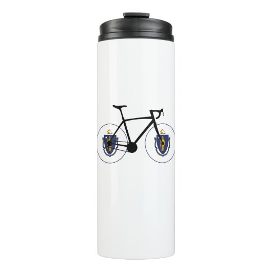 Massachusetts Flag Cycling Thermosbecher (Vorderseite)