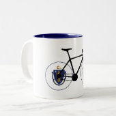 Massachusetts Flag Cycling Zweifarbige Tasse (Vorderseite Links)