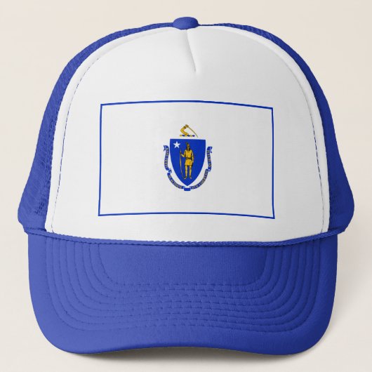 Massachusetts Flag Hat Truckerkappe (Vorderseite)