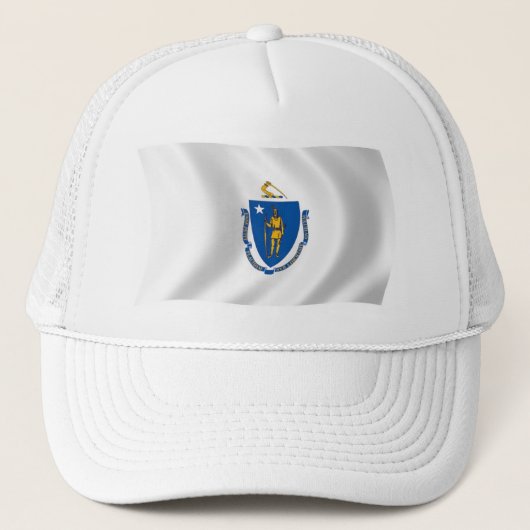 Massachusetts Flag Hat Truckerkappe (Vorderseite)