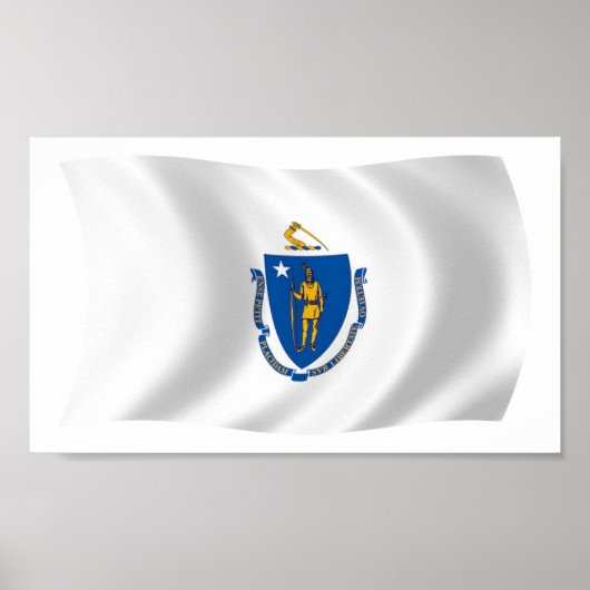 Massachusetts Flag Poster Print (Vorne)