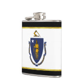 Massachusetts-Flagge Flachmann (Links)