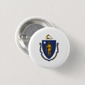 Massachusetts-Flagge, Flagge von Massachusetts Button (Vorne & Hinten)