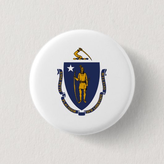 Massachusetts-Flagge, Flagge von Massachusetts Button (Vorderseite)