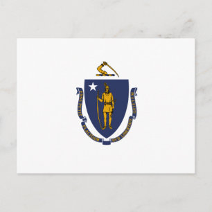 Massachusetts-Flagge, Flagge von Massachusetts Postkarte