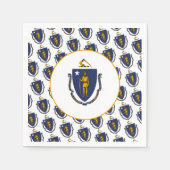 Massachusetts-Flagge, Flagge von Massachusetts Serviette (Vorderseite)
