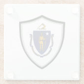 Massachusetts-Flagge Glasuntersetzer (Rückseite)