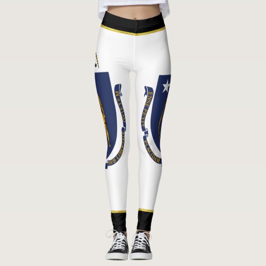 Massachusetts-Flagge Leggings (Vorderseite)