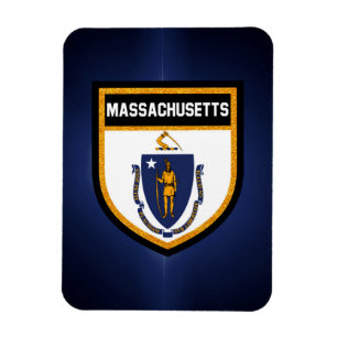 Massachusetts-Flagge Magnet