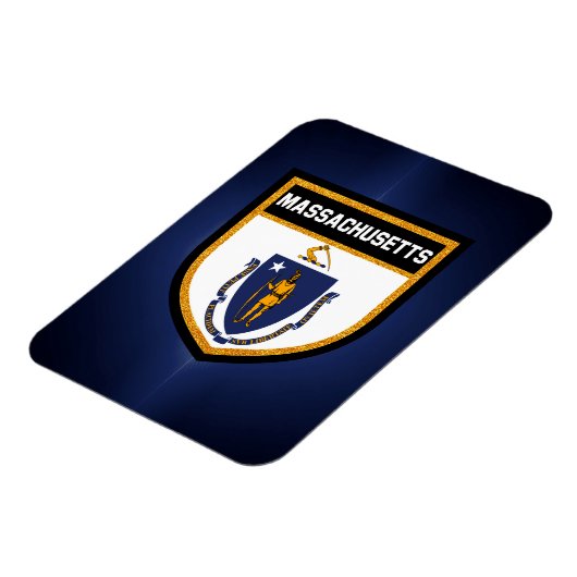 Massachusetts-Flagge Magnet (Linke Seite)