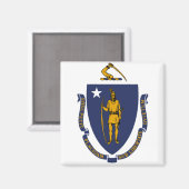 Massachusetts-Flagge Magnet (Vorderseite/Rückseite)