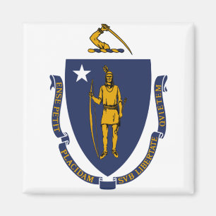 Massachusetts-Flagge Magnet