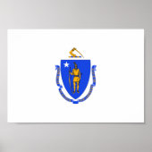 Massachusetts-Flagge Poster (Vorne)