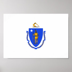 Massachusetts-Flagge Poster